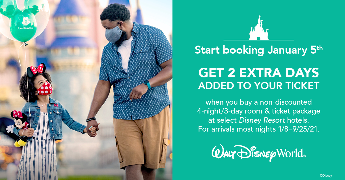 Start Booking January 5 Get 2 Extra Days Added To Your Ticket On A Select 4 Night 3 Day Room Ticket Package Magical Travel