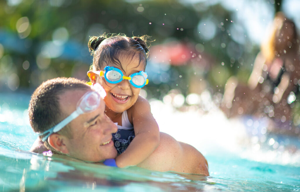 Preschooler swimming
