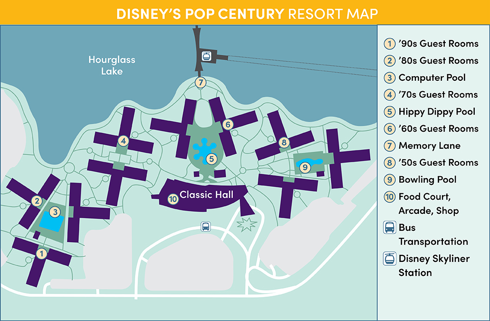 Disney's Pop Century Resort Map