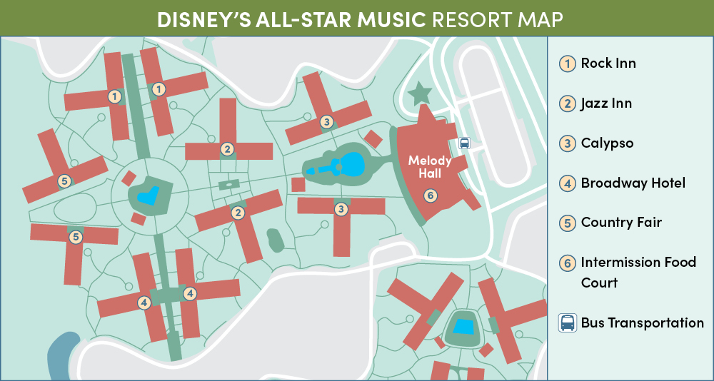 Disney's All Star Music Resort Map

